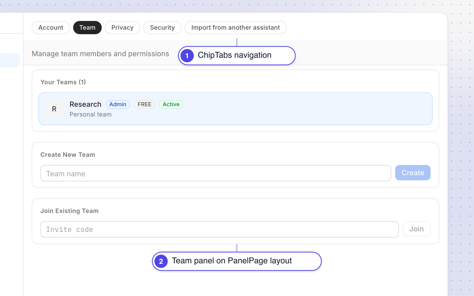 Select a settings sub-navigation tab